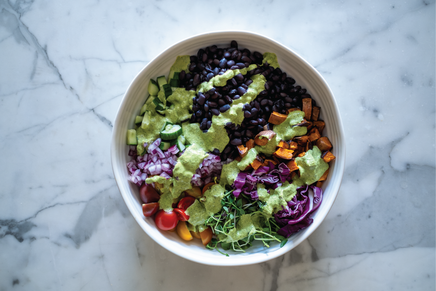 Black Bean Bowl with Cilantro Lime Dressing