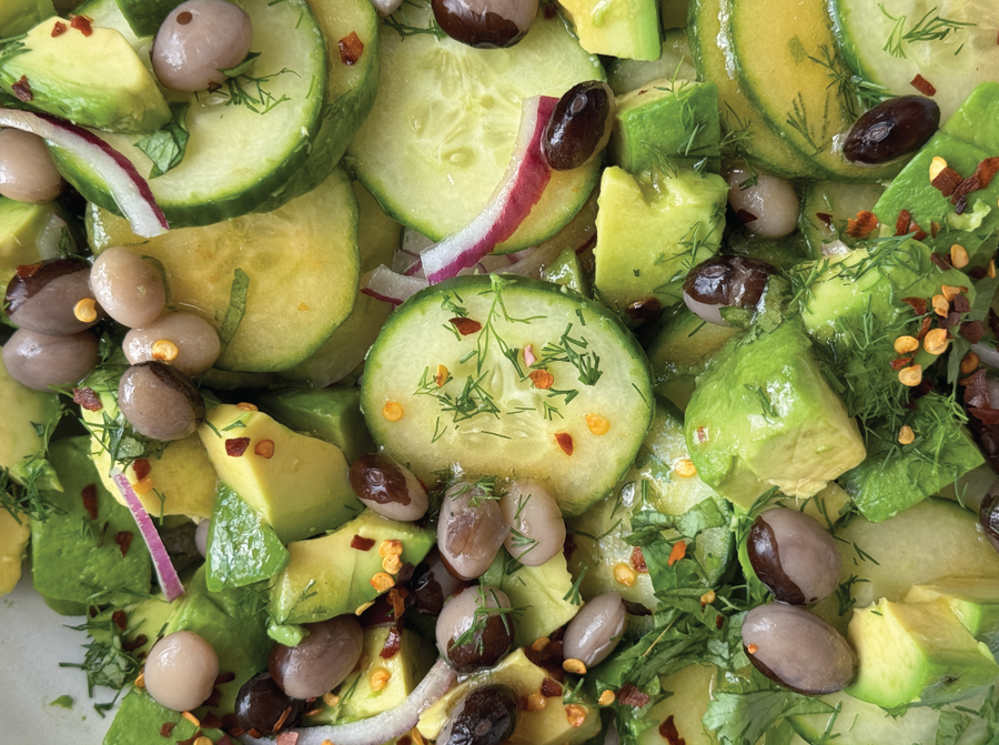 Cucumber, Avocado + Bean Salad