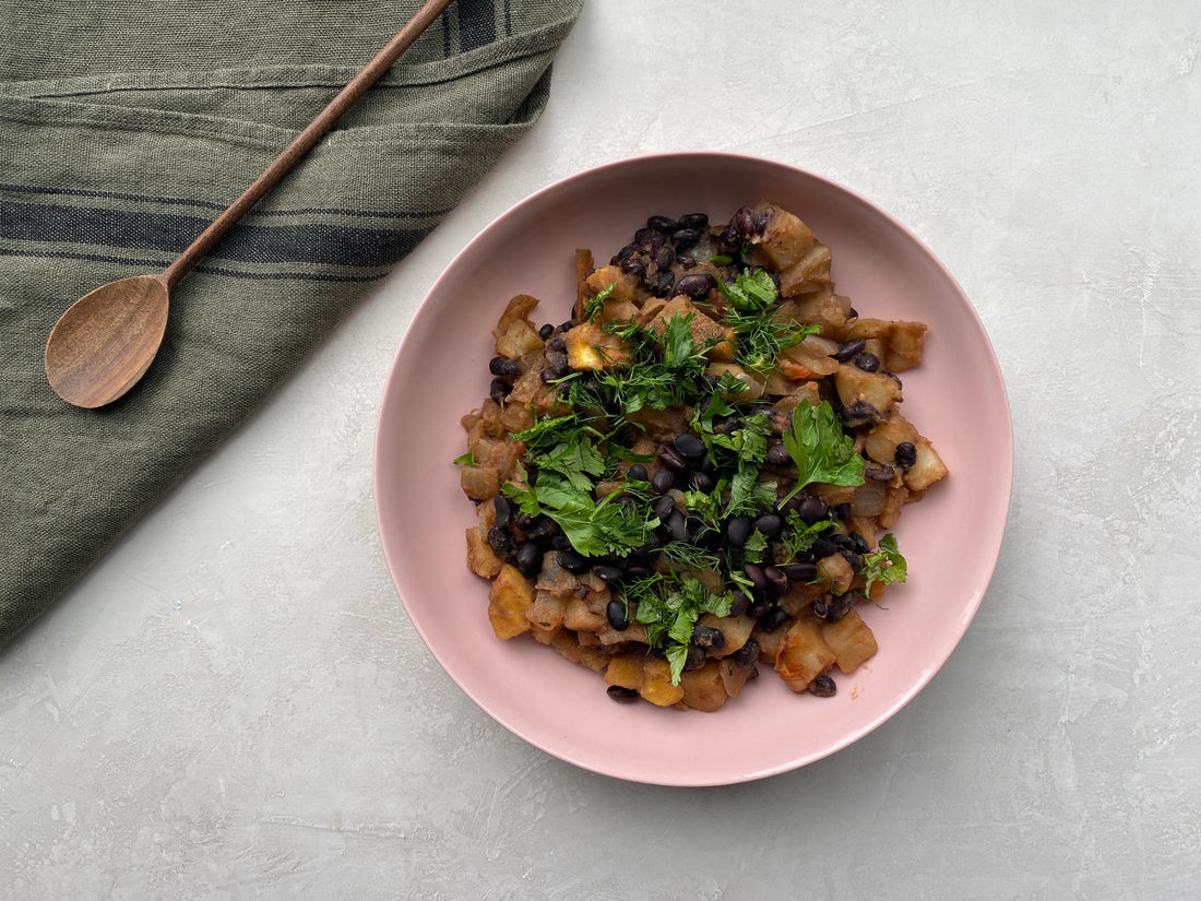 Colombian-style Black Beans and Potatoes